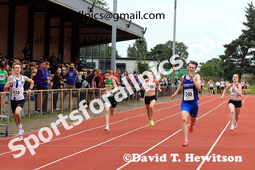 The 100 metres, Wednesday, july 24th, 2024 NEGP 5, Monkton Stadium.  Photo: David T. Hewitson/Sports for All Pics